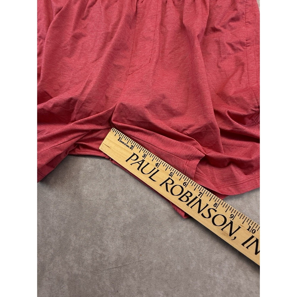 Rhone Men's Medium Lined Running Shorts Red Athletic Stretch Zip Pocket 5" Gym - Picture 10 of 12
